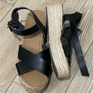 Black platform espadrilles!